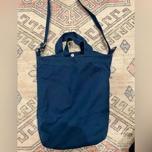 BAGGU Dark Blue Canvas Tote